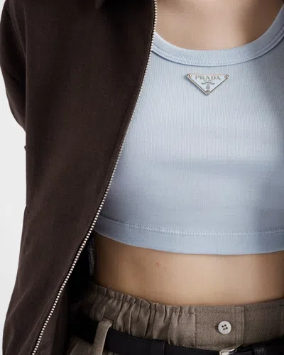 Prada Crop-top Aus Rippstrick In Multi