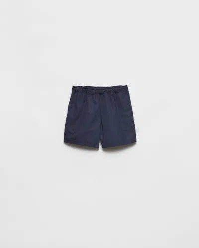 Prada Technical Fabric Swim Trunks In Blue
