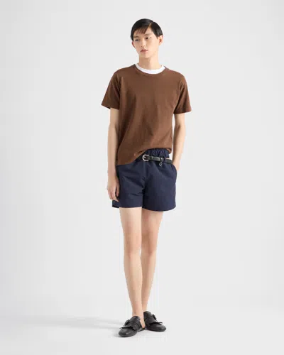 Prada Technical Fabric Swim Trunks In Blue