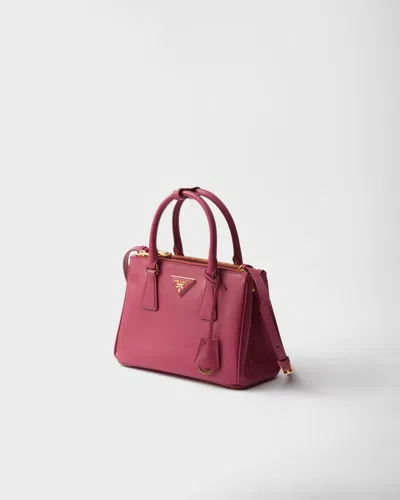 Prada Galleria Small Saffiano Leather Bag In Pink