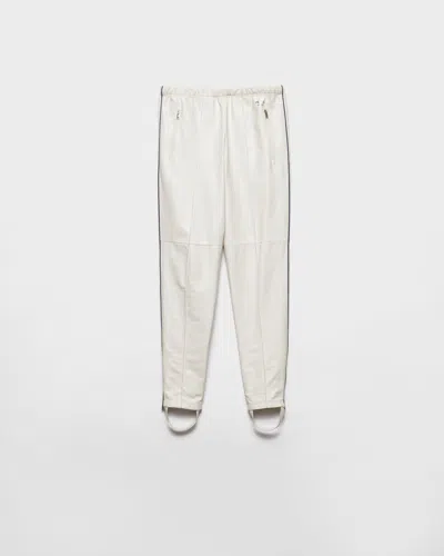 Prada Nappa Leather Joggers In White