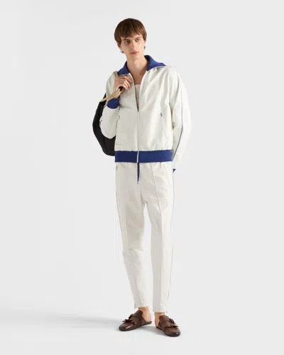 Prada Nappa Leather Joggers In White