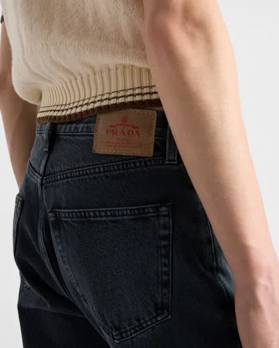 Prada Regular Jeans In Obsidian Colour In Blue