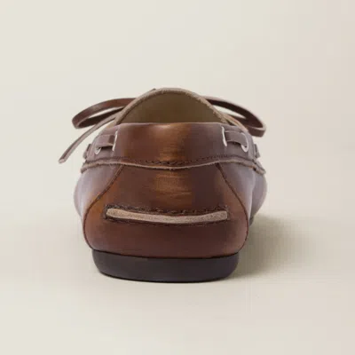 Miu Miu Leather Lace Up Loafers In Brown