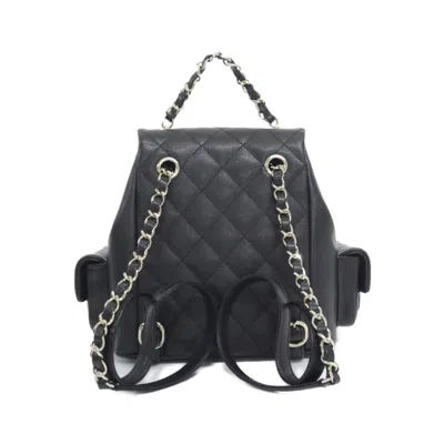 Pre-owned Chanel Black Grained Calfskin Backpack ()