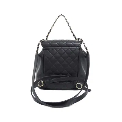 Pre-owned Chanel Black Leather Backpack ()