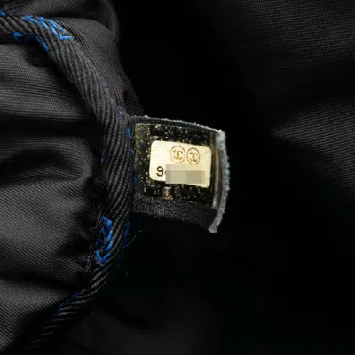 Pre-owned Chanel Black Navy Nylon Backpack () In Multi
