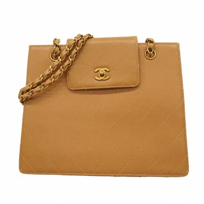 Pre-owned Chanel Brown Grained Calfskin Tote Bag ()