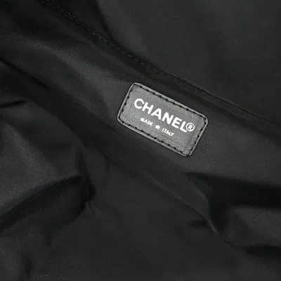 Pre-owned Chanel Travel Line Barrel Bag Nylon Black Nylon Handbag ()