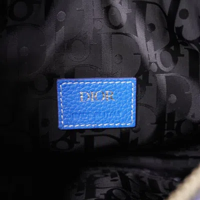 Pre-owned Dior Christian  Blue White Leather Shoulder Bag () In Multi