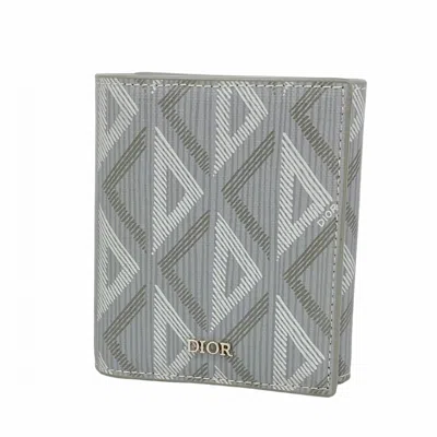 Pre-owned Dior Christian  Gray Pvc Wallet (tri-fold) ()