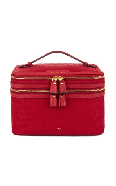 Anya Hindmarch Vanity Kit In Red Ah Logo Nylon In Red
