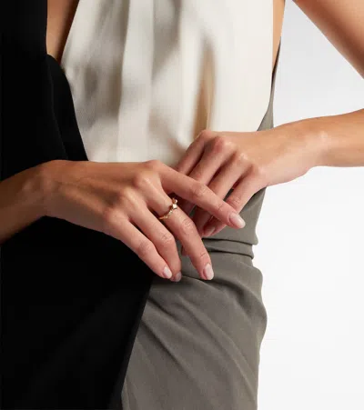 David Yurman Cable 18kt Gold Ring With Diamonds In Gold