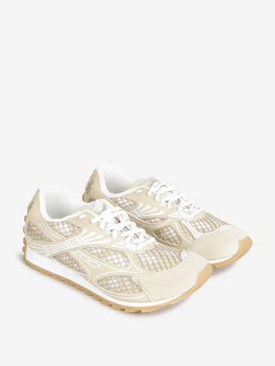 Bottega Veneta Orbit Sneakers Low Top Mesh Panels Rubber Sole In Neutral
