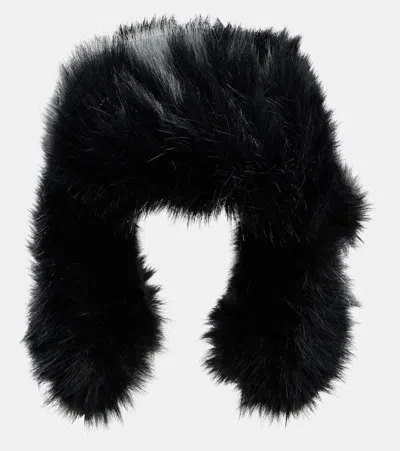 Ruslan Baginskiy Cotton-trimmed Aviator Hat In Black