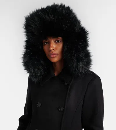 Ruslan Baginskiy Cotton-trimmed Aviator Hat In Black