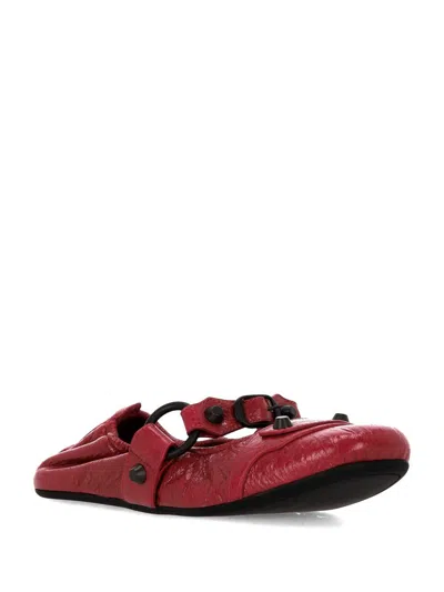 Balenciaga City Ring-detail Ballet Flats In Red
