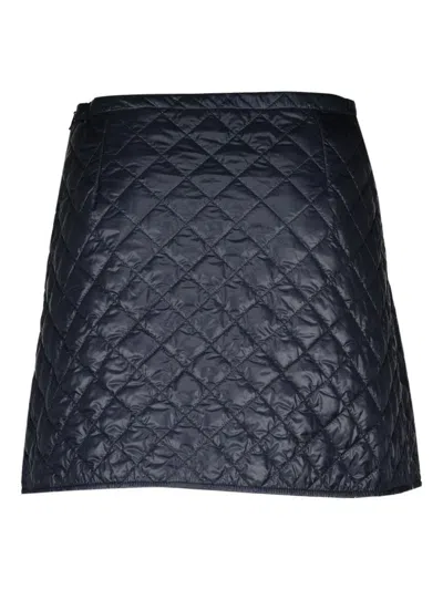 Moncler Womens Quilted Skirt In Blue