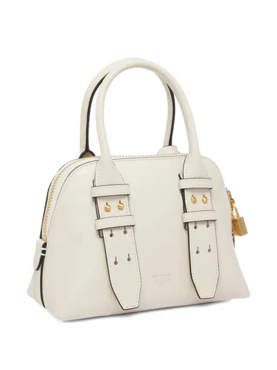 Pinko Leather Mini Escape Bag Bowling Bag In White