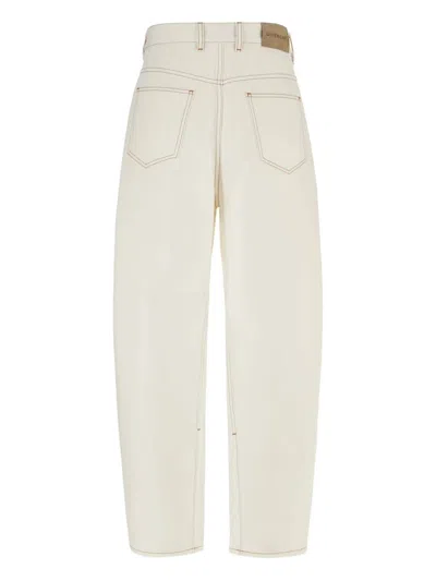 Givenchy Men White Denim Wide-leg Jeans In Neutral