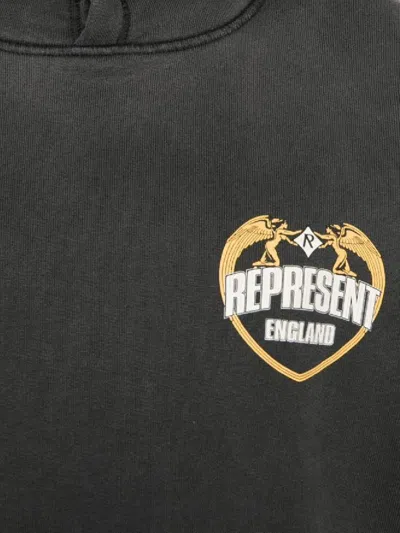 Represent Oversize Distressed Angel Border Graphic Hoodie In Black