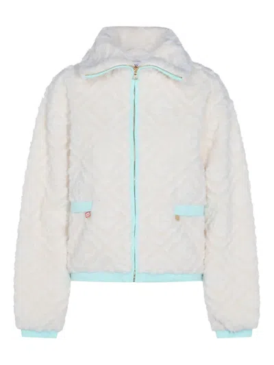 Casablanca Monogrammed Fleece Jacket In Neutral