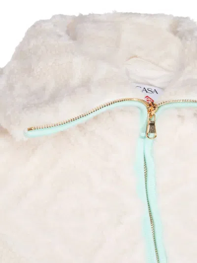 Casablanca Monogrammed Fleece Jacket In Neutral