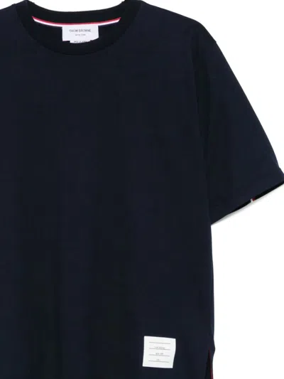 Thom Browne Navy Blue Medium Weight Cotton Jersey T-shirt In Multi
