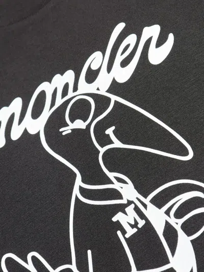 Moncler Cotton T-shirt Featuring Graphic Print In Black