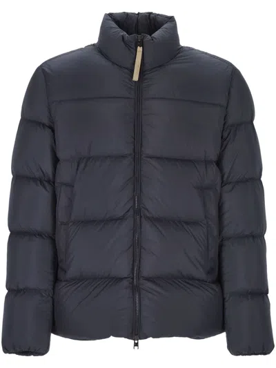 Woolrich Quilted High-neck Jacket In Blue