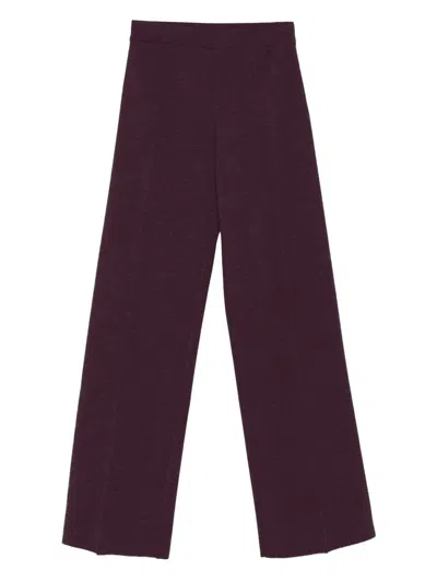 Mrz Seam Detail Wool Trousers In Purple