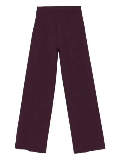 Mrz Seam Detail Wool Trousers In Purple