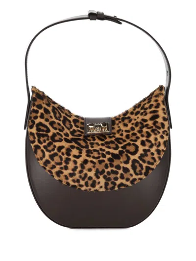 Rodo Leopard-print Shoulder Bag In Brown