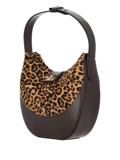 Rodo Leopard-print Shoulder Bag In Brown