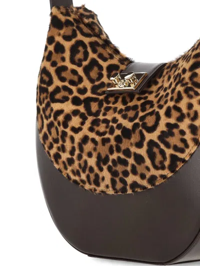 Rodo Leopard-print Shoulder Bag In Brown