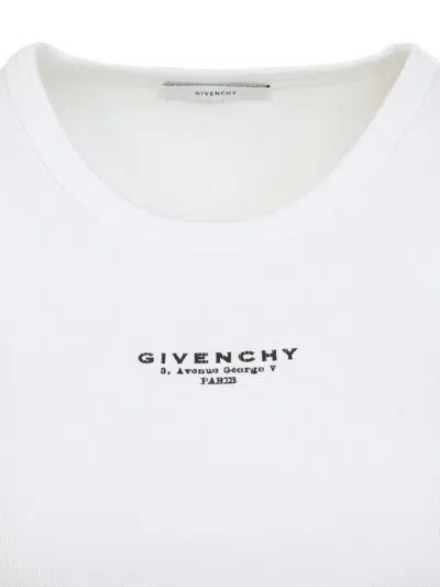 Givenchy Women Slim Tank Top With Logo Print In White