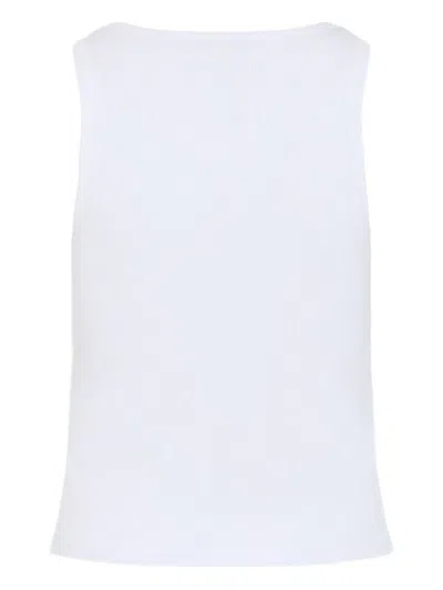 Givenchy Women Slim Tank Top With Logo Print In White
