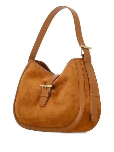 Alexander Mcqueen T-bar Suede Shoulder Bag In Brown