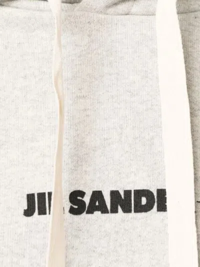 Jil Sander Grey Cotton Hoodie In Multi