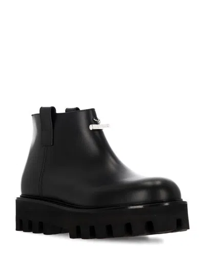 Alexander Mcqueen Ankle Boots Smooth Calfskin Chunky Sole In Black