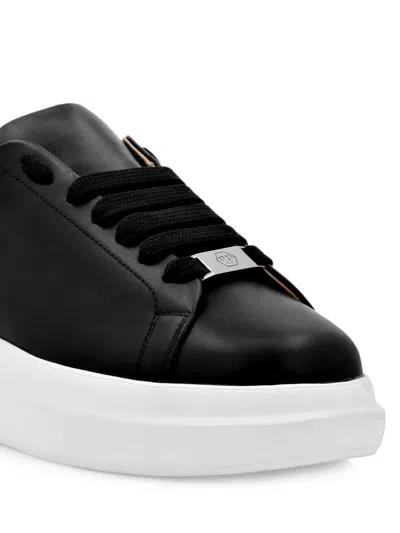 Philipp Plein Black Low-top Sneakers In Animal Print