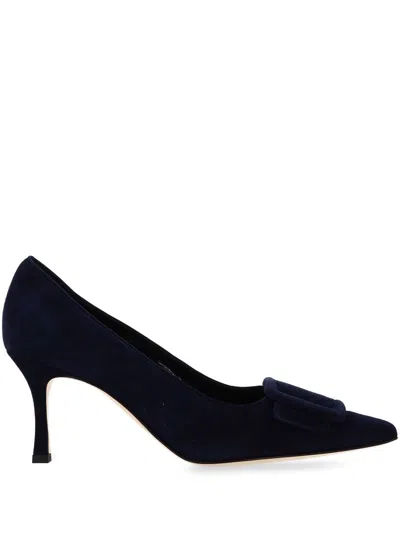 Manolo Blahnik Pointed High Heels In Blue