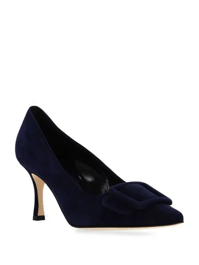 Manolo Blahnik Pointed High Heels In Blue