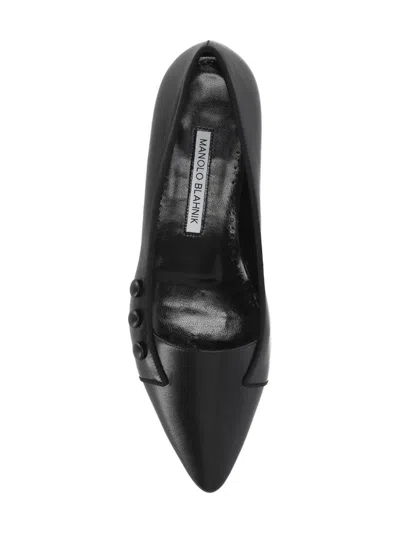 Manolo Blahnik Pointed-toe Button-detail Ballet Flats In Multi