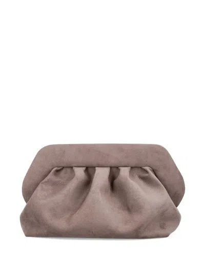 Themoirè Bios Mud Suede Clutch With Shoulder Strap In Multi