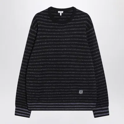 Loewe Blurred Effect Striped Jumper In Blue