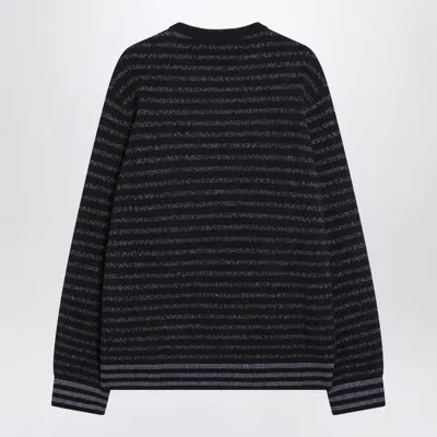 Loewe Blurred Effect Striped Jumper In Blue