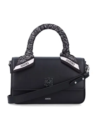 Amiri Micro Long Ma Leather Bag In Black