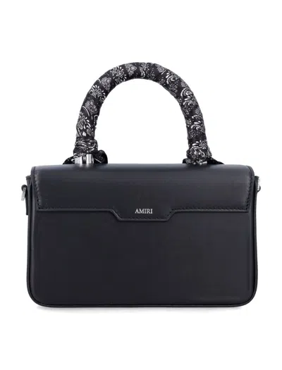 Amiri Micro Long Ma Leather Bag In Black