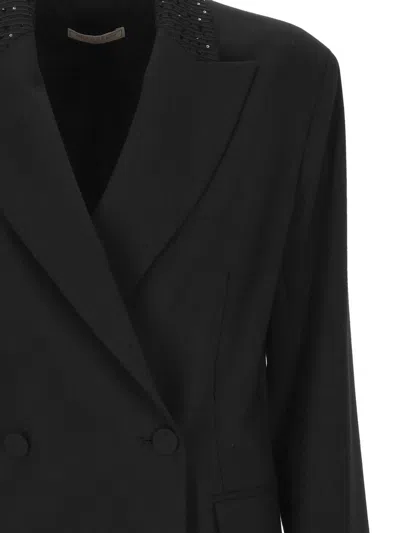 Antonelli Double-breasted Suit Jacket In Black